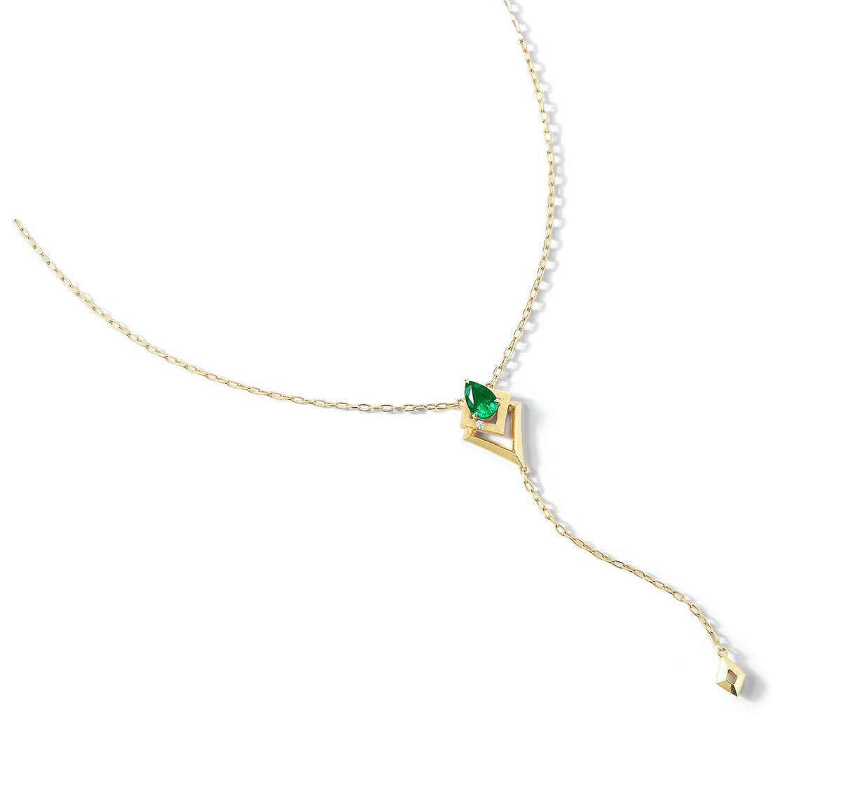 Valani 18K Yellow Gold Arris Emerald Necklace