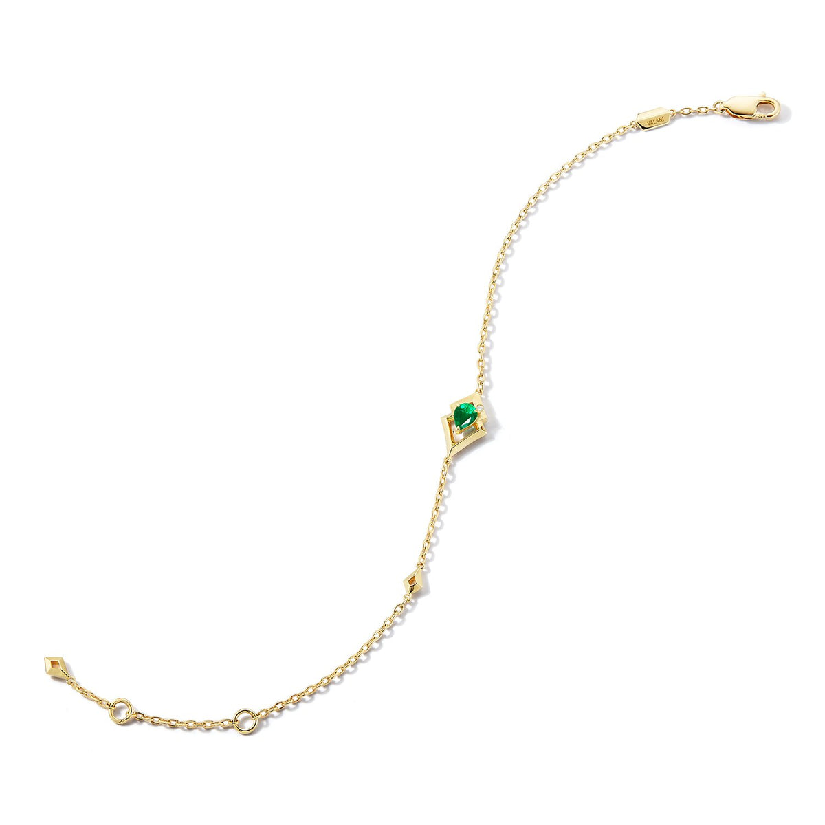 Valani 18K Yellow Gold Arris Emerald Bracelet