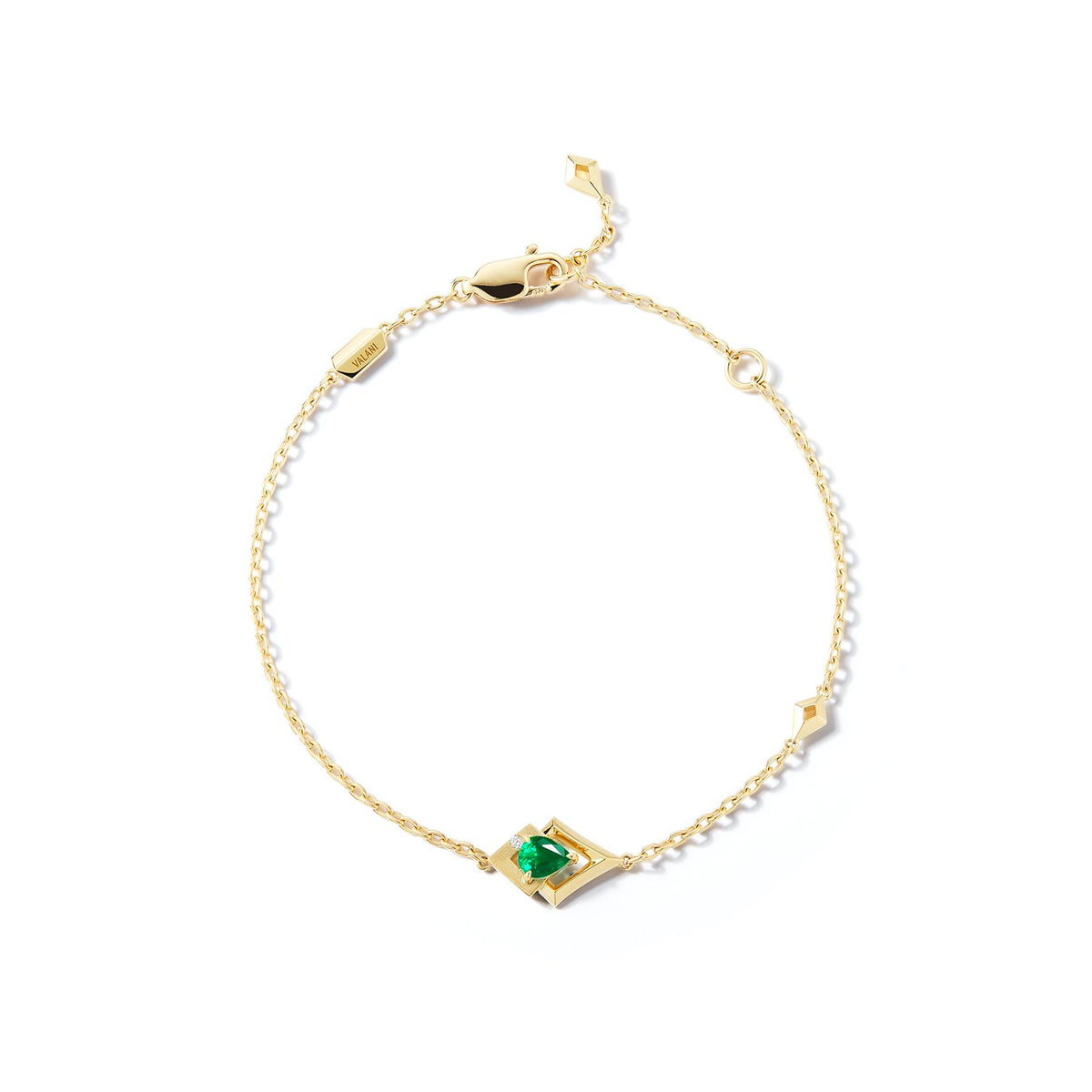 Valani 18K Yellow Gold Arris Emerald Bracelet