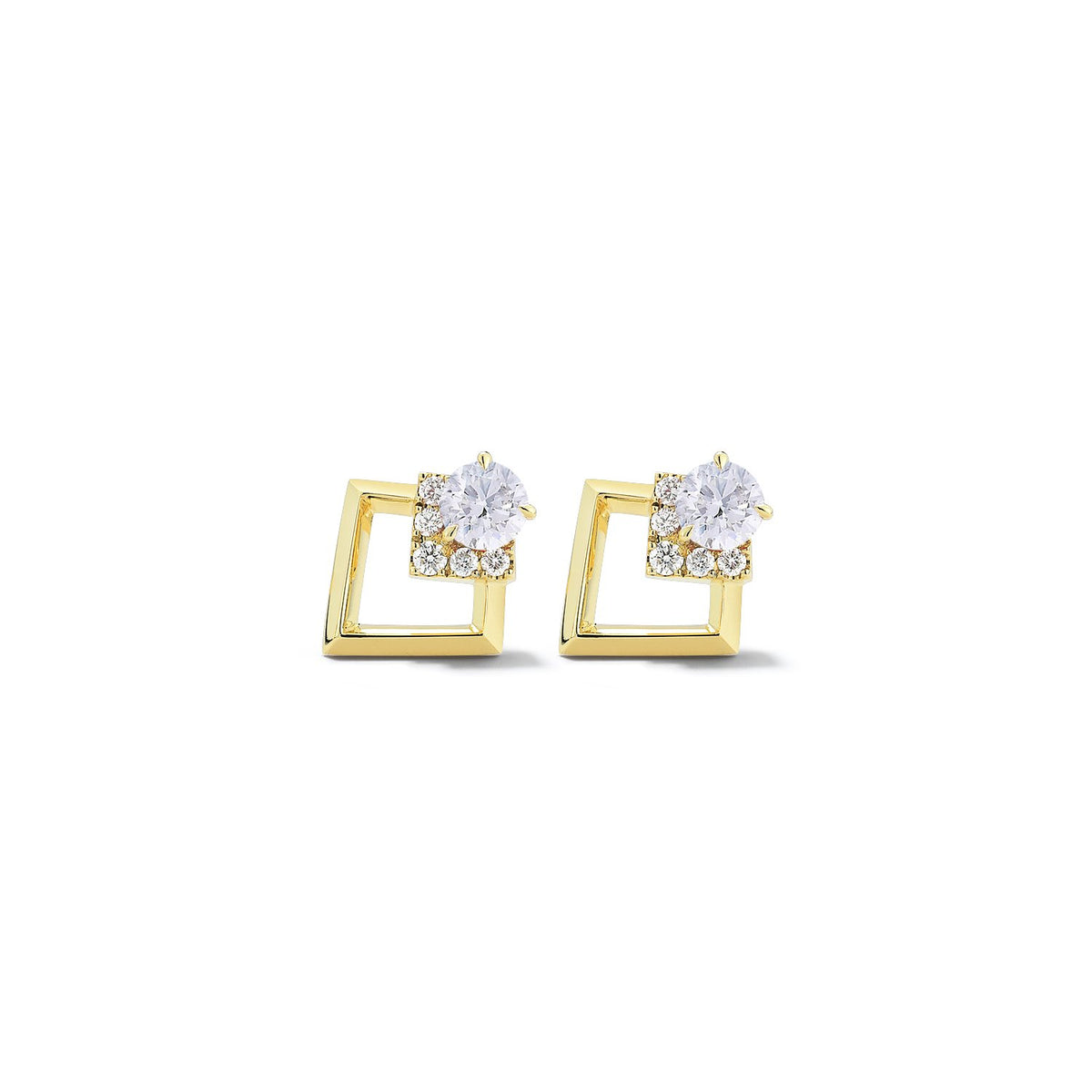Valani 18K Yellow Gold Rive Diamond Earrings
